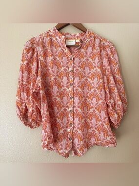Anthropologie Maeve Kalapana Tiger Print Blouse